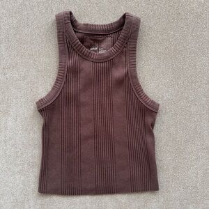Aerie Chocolate Ribbed Tank Top